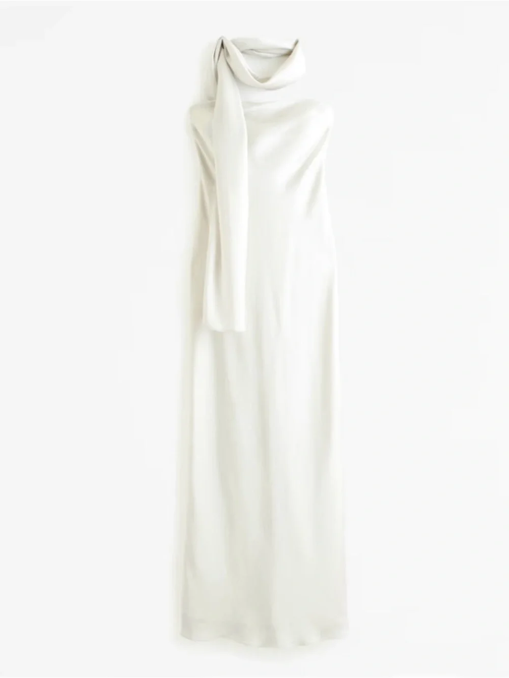 Abercrombie & Fitch Julia Slip Strapless Maxi Dress with Neck Scarf - Ivory